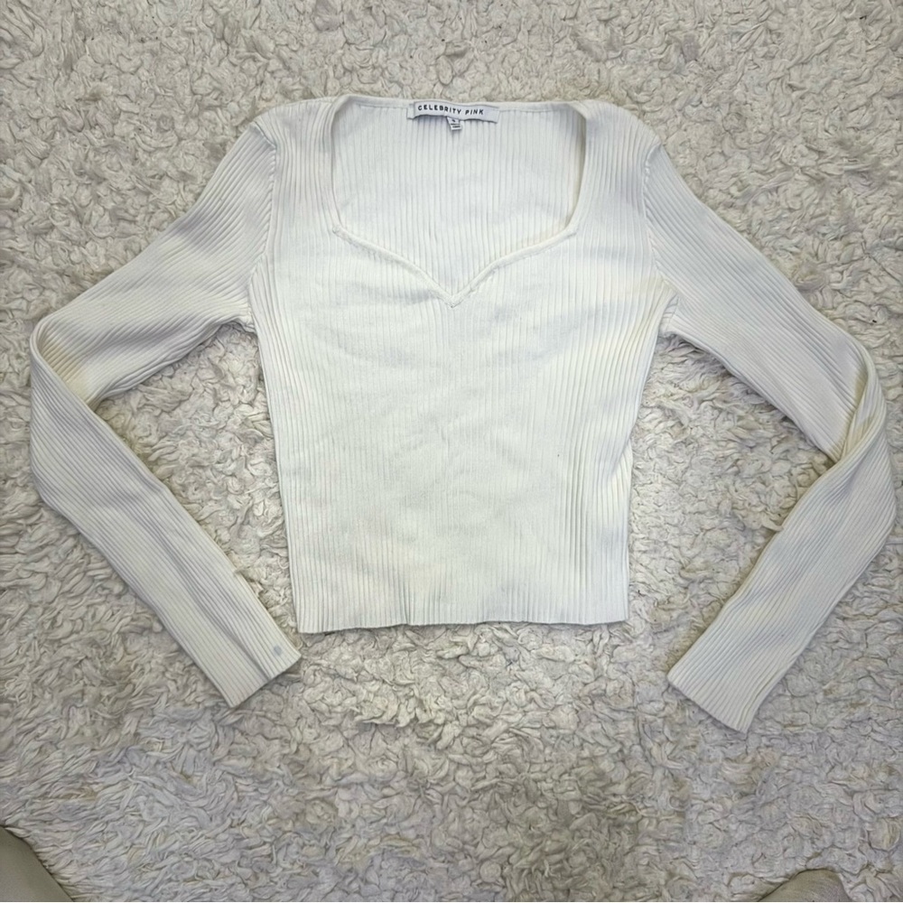 Callahan Cream Ribbed Long Sleeve Top